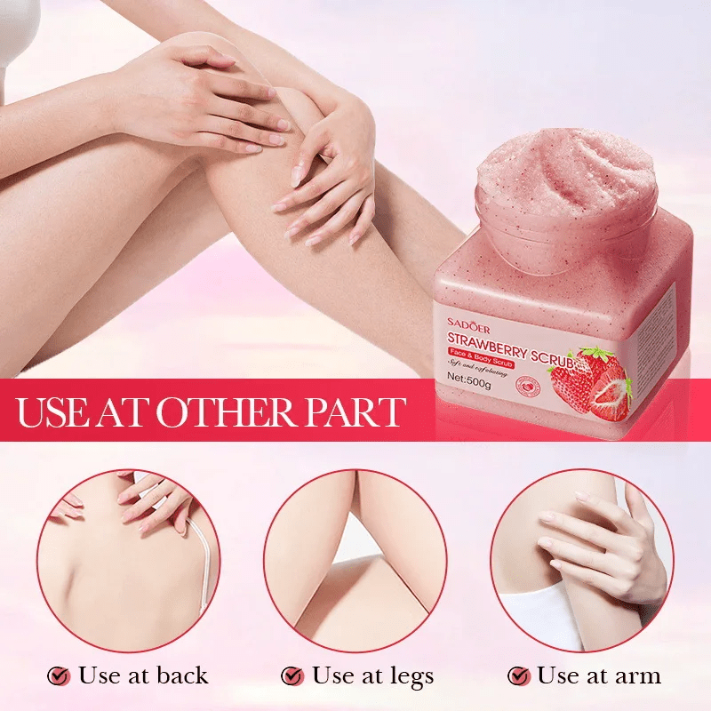 SADOER Strawberry Scrub – Face & Body Scrub (500g) 🍓 - CÉNIDEALS